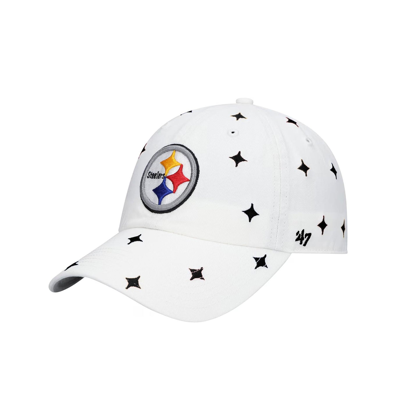 Pittsburgh Steelers '47 Scatter Logo Women's White Clean Up Adjustable Hat
