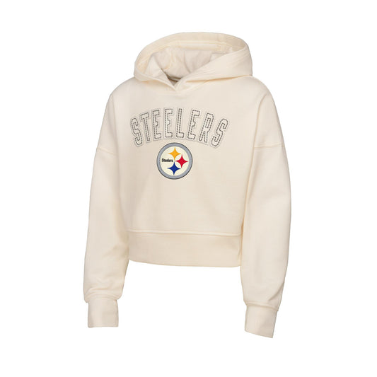Pittsburgh Steelers Girls White Blitz Hoodie