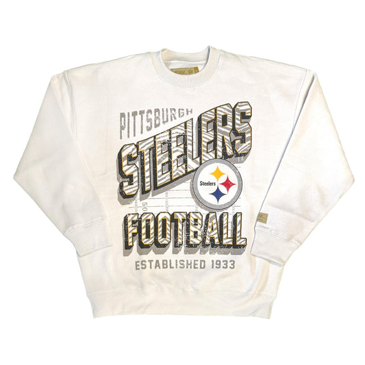 Pittsburgh Steelers Zubaz 90s Vintage First Down Drop Shoulder Crewneck