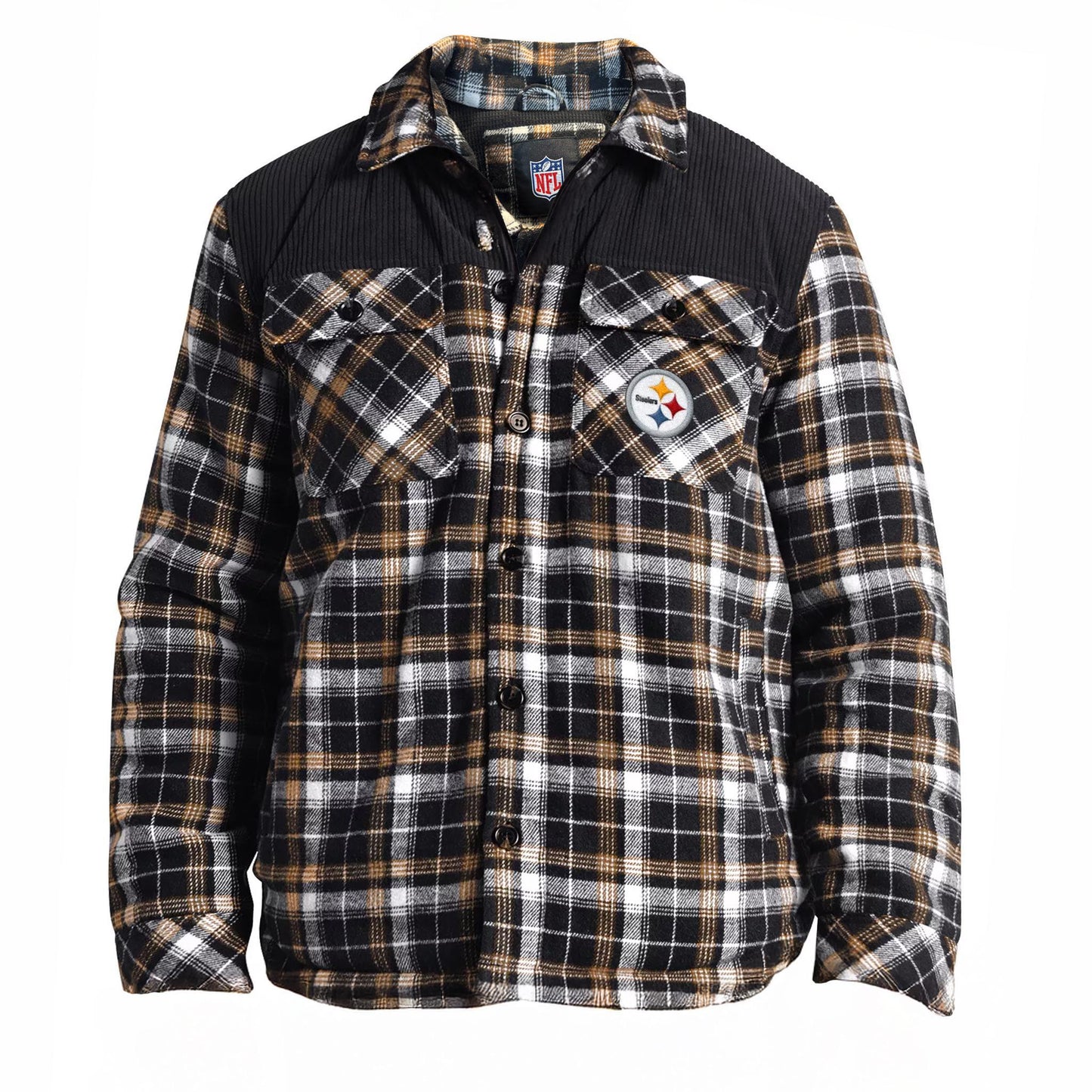 Pittsburgh Steelers Black Plaid Shirt Jacket