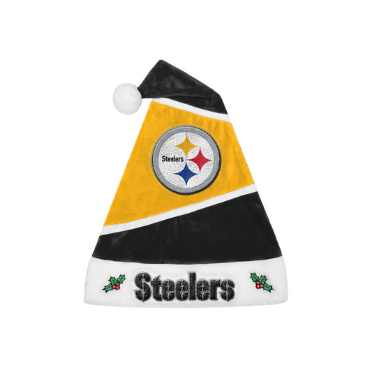 Pittsburgh Steelers Holly Color Block Santa Hat