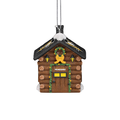 Pittsburgh Penguins Log Cabin Holiday Ornament