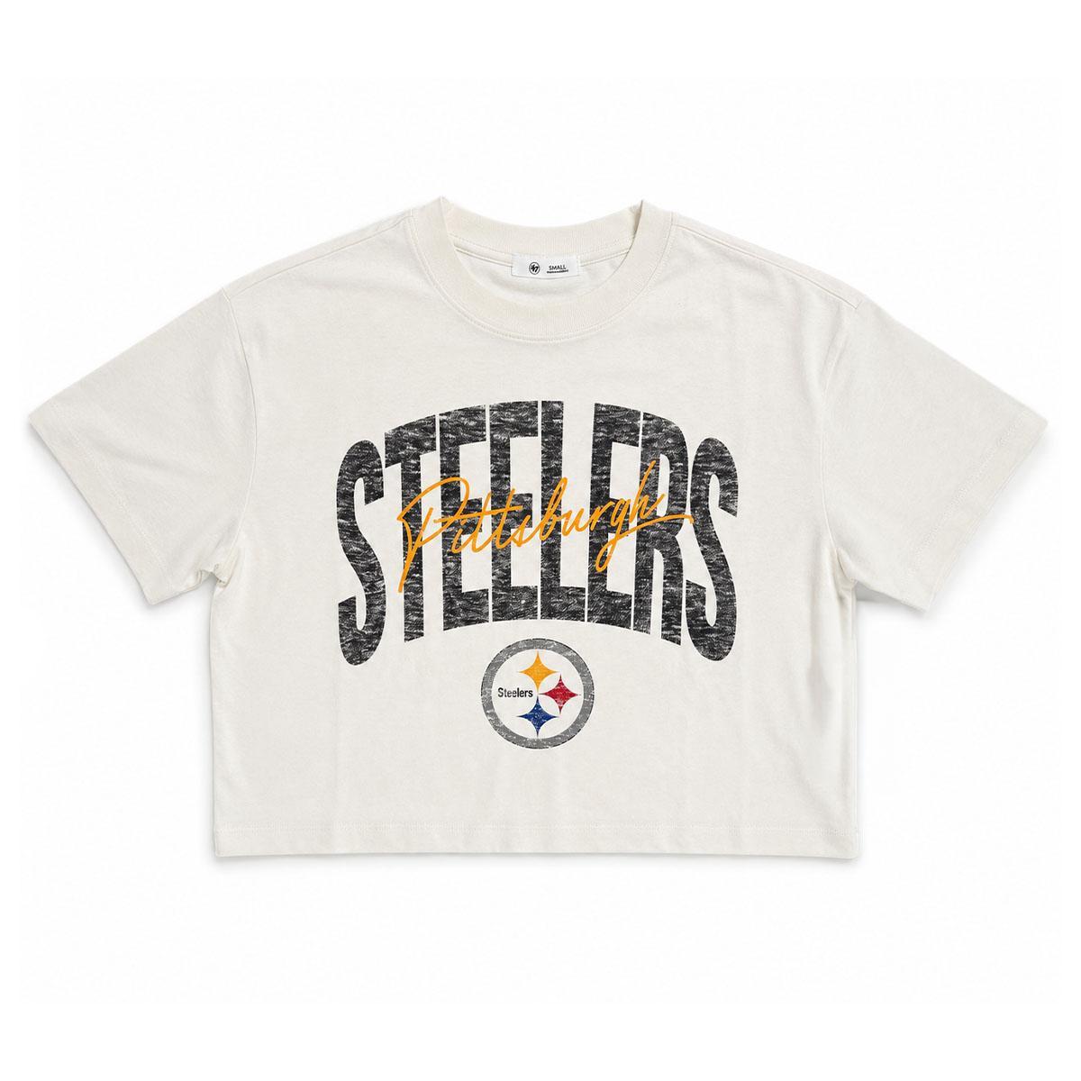 Pittsburgh Steelers Women's Retro Script Cropped Tee
