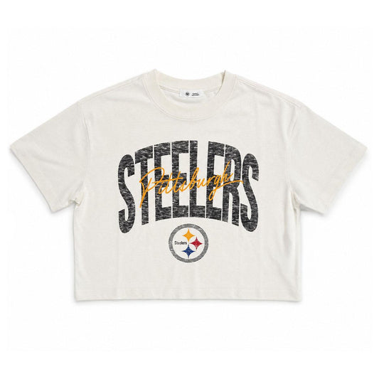 Pittsburgh Steelers Women's Retro Script Cropped Tee