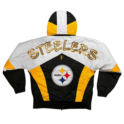 Pittsburgh Steelers Pro Player Vintage Style Hooded Puff Jacket