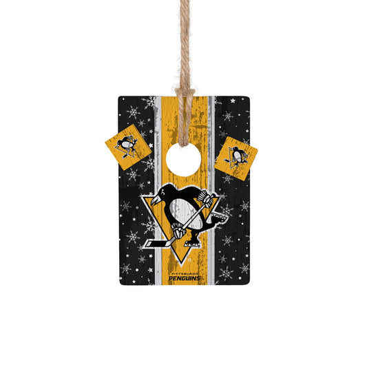 Pittsburgh Penguins Wooden Mini Cornhole Ornament