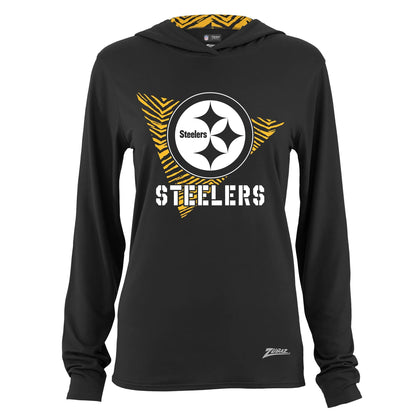 Pittsburgh Steelers Zubaz Women's Light Weight Zebra Liner Hoodie
