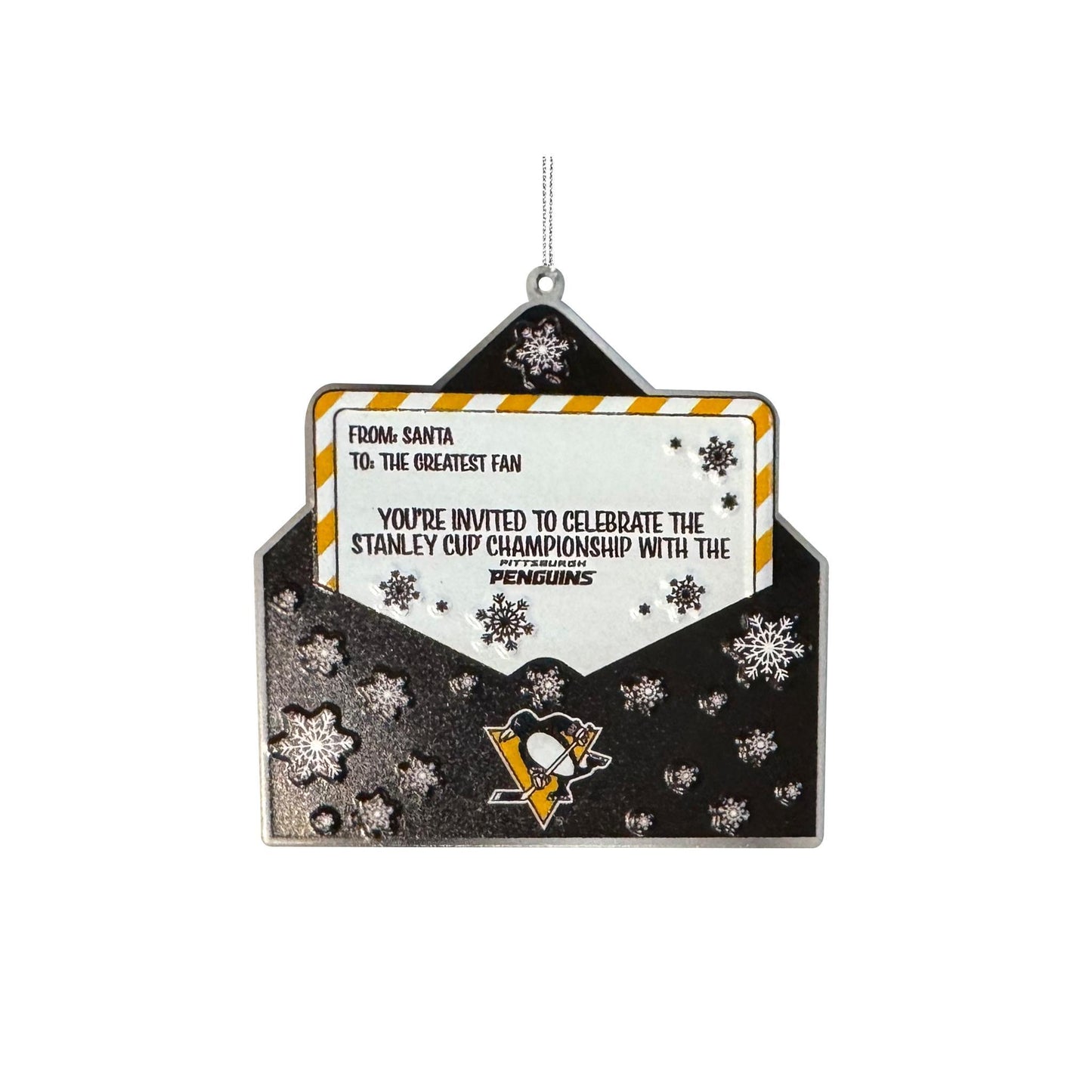 Pittsburgh Penguins Metal Envelope Ornament