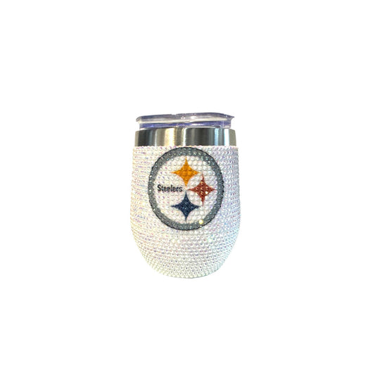Pittsburgh Steelers Bling 12 oz Stainless Steel Wine Tumbler