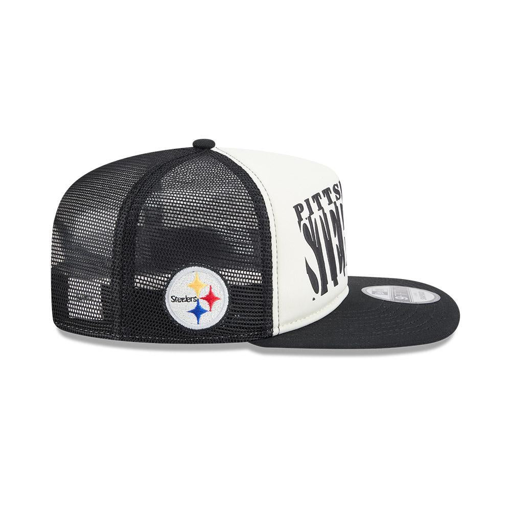 Pittsburgh Steelers New Era Cream/Black Cutout A-Frame 9FIFTY Snapback Hat