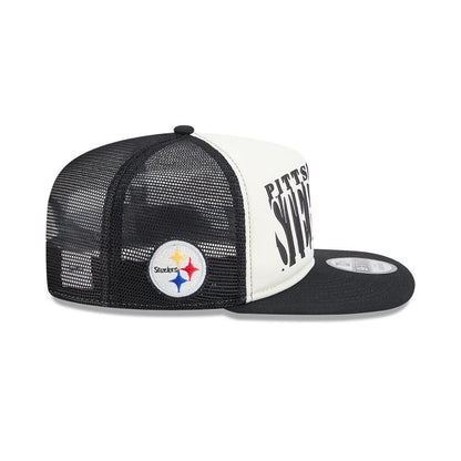 Pittsburgh Steelers New Era Cream/Black Cutout A-Frame 9FIFTY Snapback Hat
