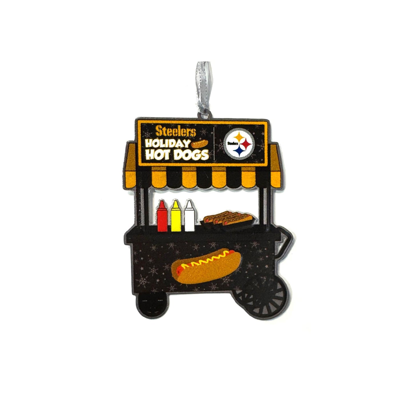 Pittsburgh Steelers Metal Hot Dog Cart Ornament