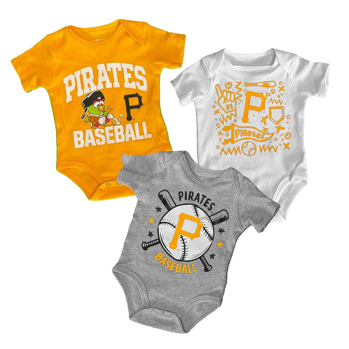 Pittsburgh Pirates Baseball Infant 3-Piece Creeper Set