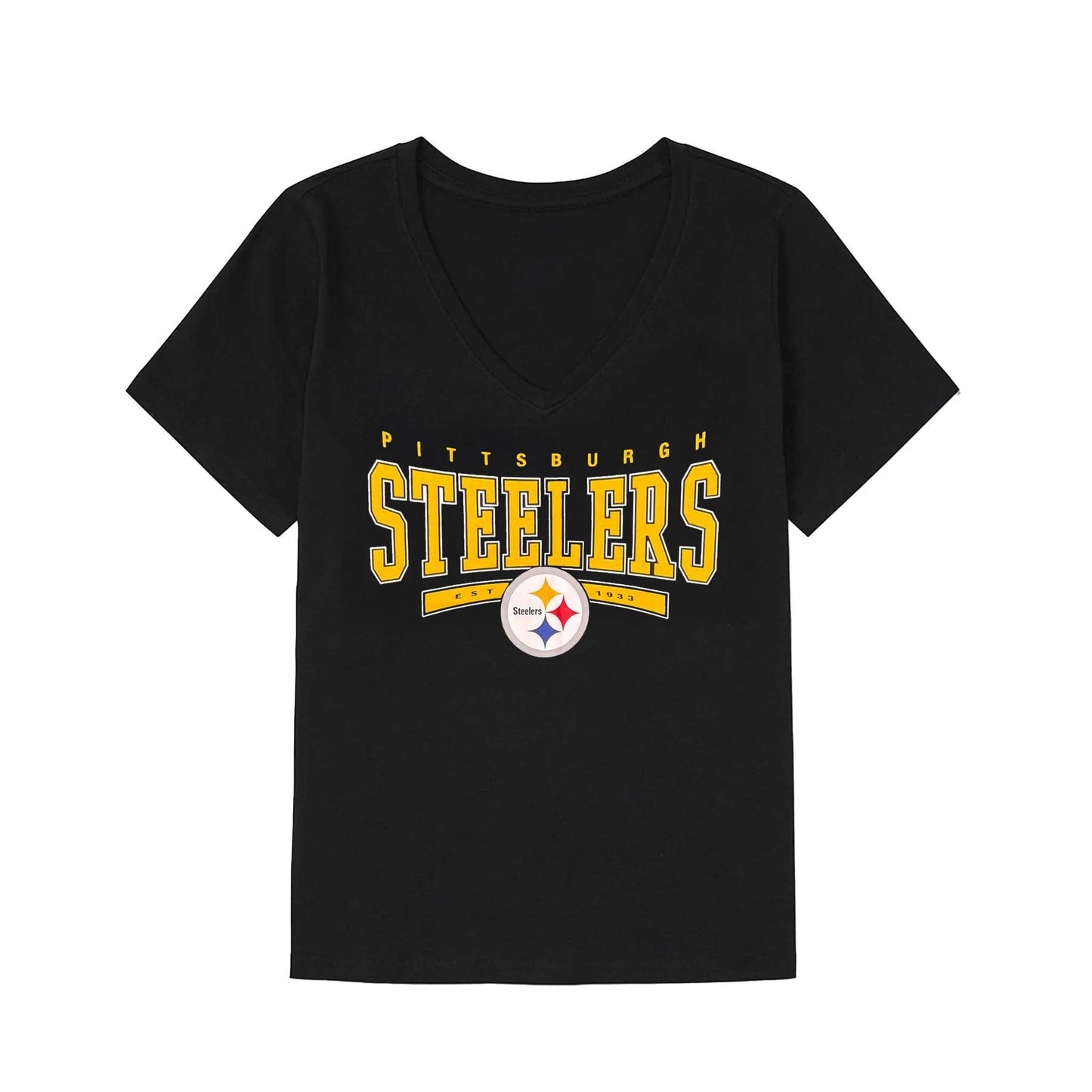Pittsburgh Steelers Est 1933 Women's V-Neck Tee