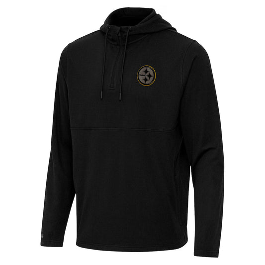 Pittsburgh Steelers Antigua Connected Quarter-Zip Pullover Hoodie