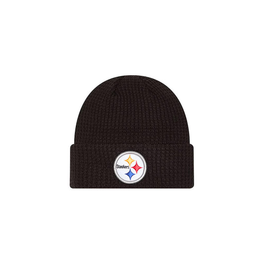 Pittsburgh Steelers New Era Black Waffle Cuffed Knit Hat