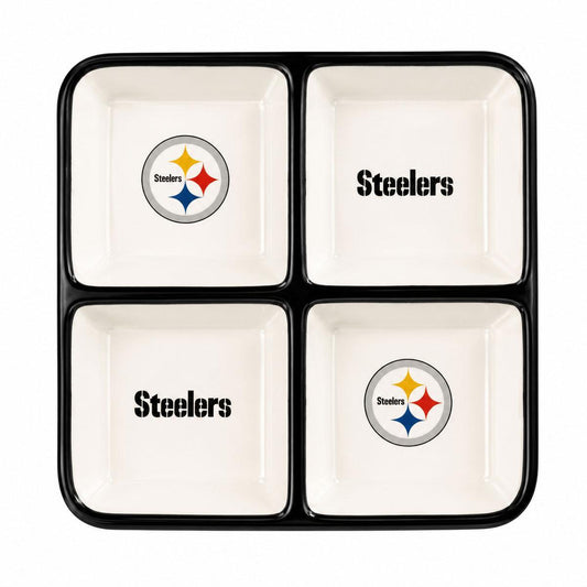 Pittsburgh Steelers Ceramic 4 Section Square Tray