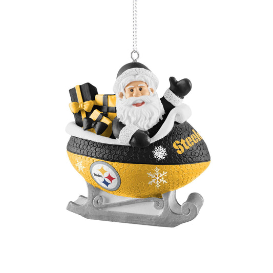 Pittsburgh Steelers Santa Football Sleigh Ornament