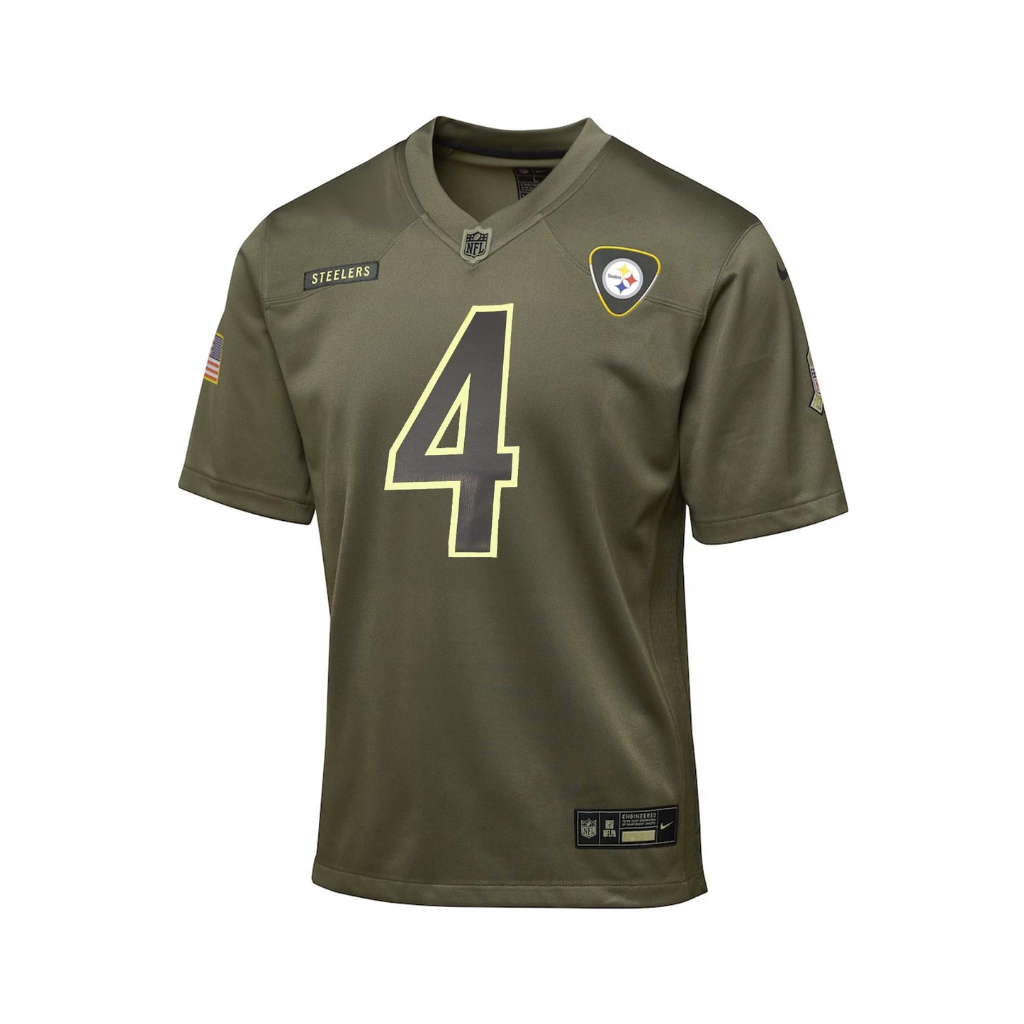 DK Metcalf #4 Pittsburgh Steelers Nike Youth 2025 Salute to Service Game Jersey