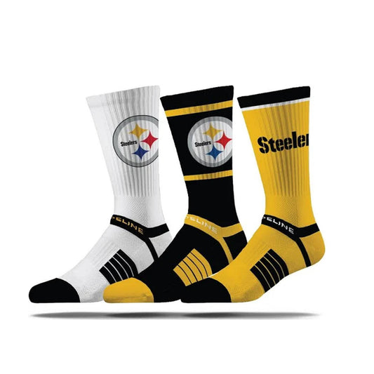 Pittsburgh Steelers Strideline Premium Knit Crew Sock 3-Pack