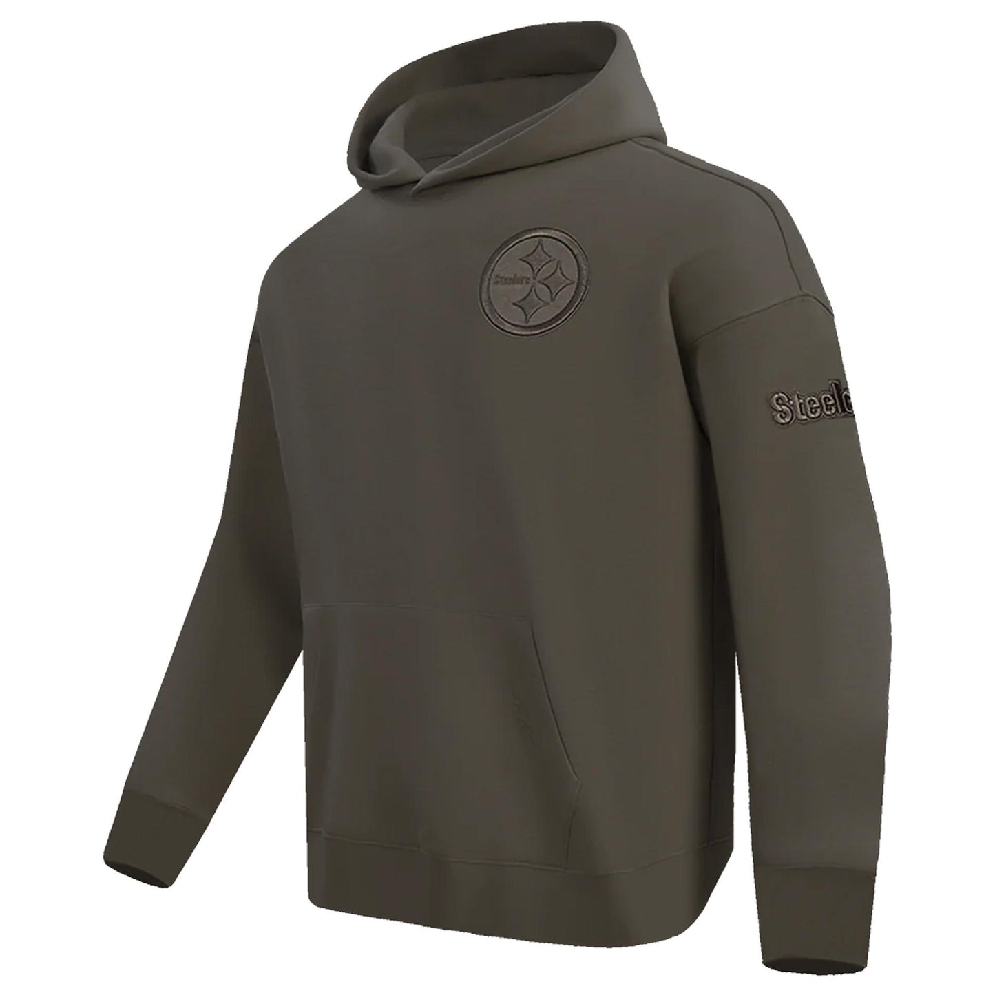 Pittsburgh Steelers Dark Taupe Drop Shoulder Pullover Hoodie