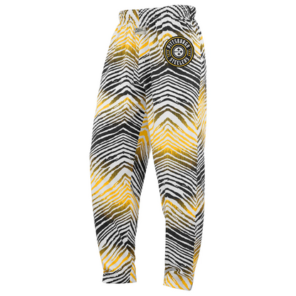 Pittsburgh Steelers Zubaz Z88 Embroidered Zebra Ombre TMC Pants