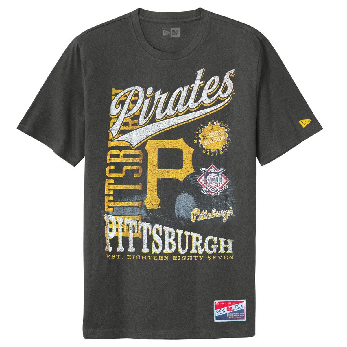 Pittsburgh Pirates New Era Eighteen Eighty Seven Graphite Tee