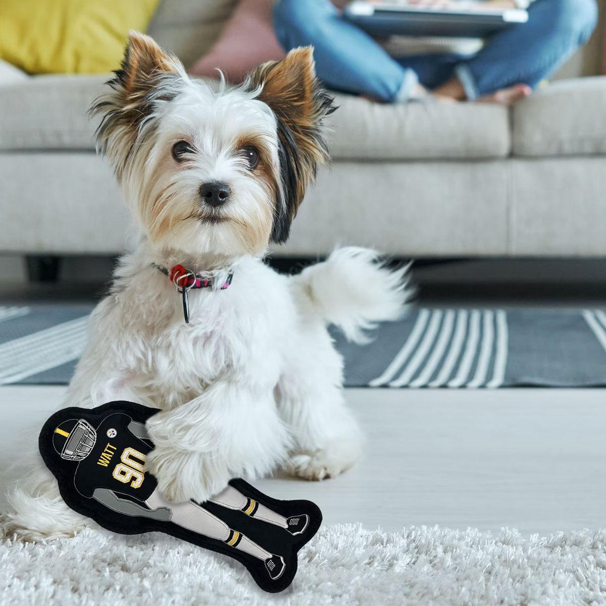 T.J. Watt Pets First Player Tough Squeaky Dog Chew Toy