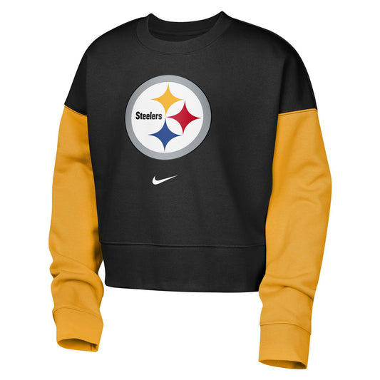 Nike Pittsburgh Steelers Youth Girls Cropped Sweatshirt