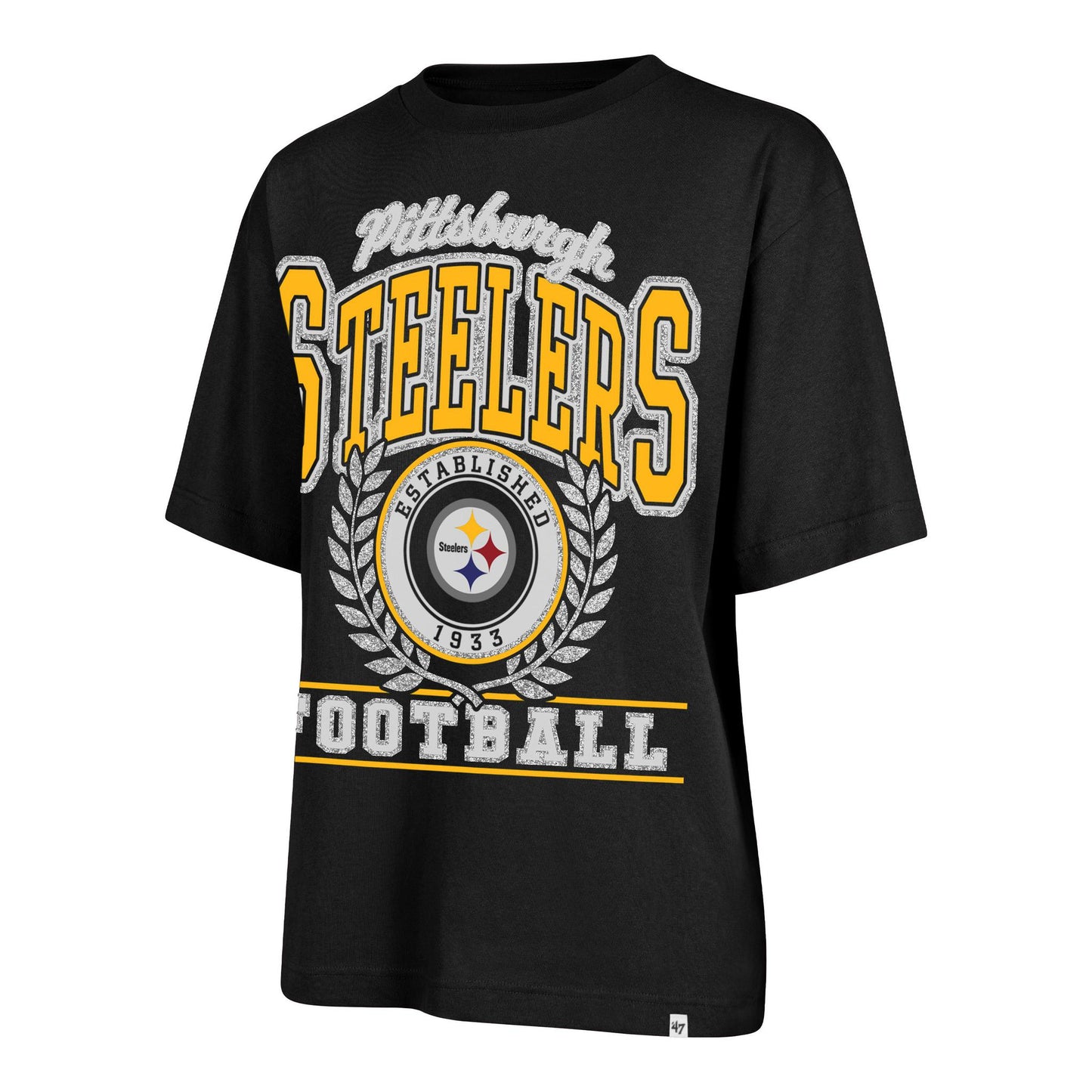Pittsburgh Steelers Football '47 Women's Glitter Tee