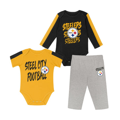 Pittsburgh Steelers 3-Piece Creeper & Pants Set