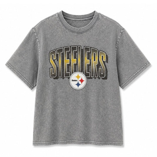 Pittsburgh Steelers Gameday Couture Oversized Wordmark Tee