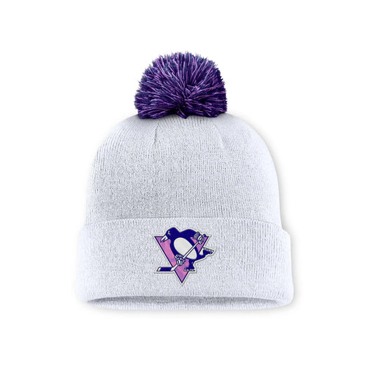 Pittsburgh Penguins Fanatics Authentic Pro Hockey Fights Cancer Cuffed Knit Pom Beanie
