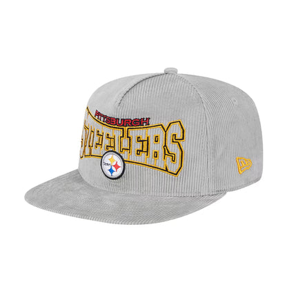 Men's Pittsburgh Steelers New Era Gray Corduroy Golfer Adjustable Hat