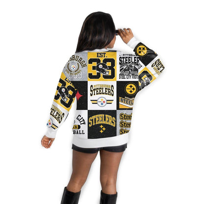 Pittsburgh Steelers Women's Gameday Couture Highlight Reel Crew Sweatshirt