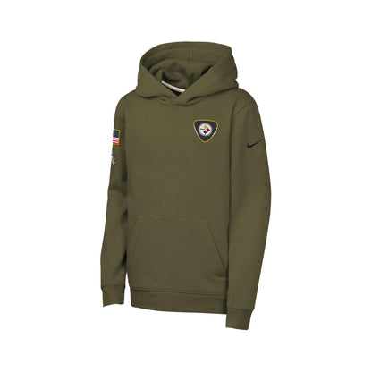 Pittsburgh Steelers Youth Salute to Service Green Pullover Fleece Hoodie