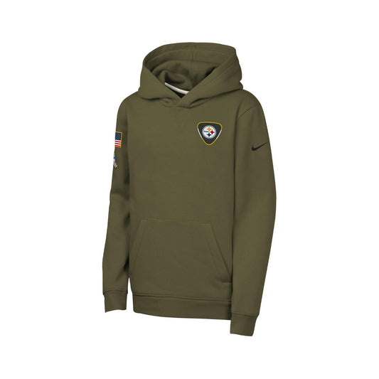 Pittsburgh Steelers Youth Salute to Service Green Pullover Fleece Hoodie