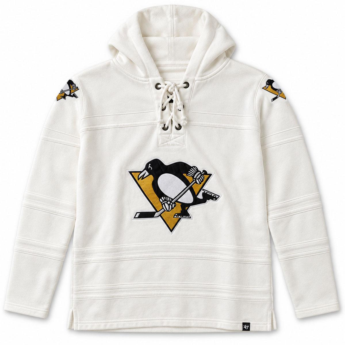 Pittsburgh Penguins '47 White Lacer Pullover Hoodie