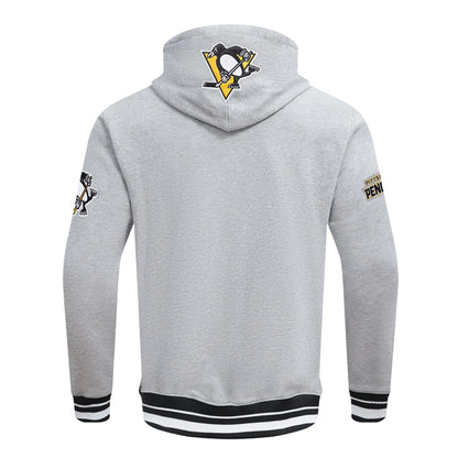 Pittsburgh Penguins Pro Standard Script Tail Rib Fleece Grey Pullover Hoodie