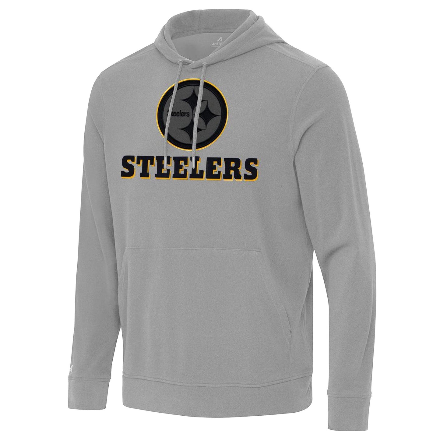 Pittsburgh Steelers Men's Antigua Omni Pullover Grey Hooded Long Sleeve