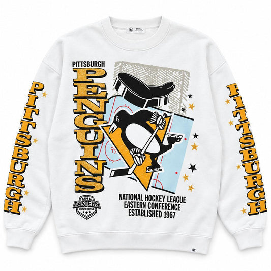 Pittsburgh Penguins Women's White Thunderous Crew Sweatshirt
