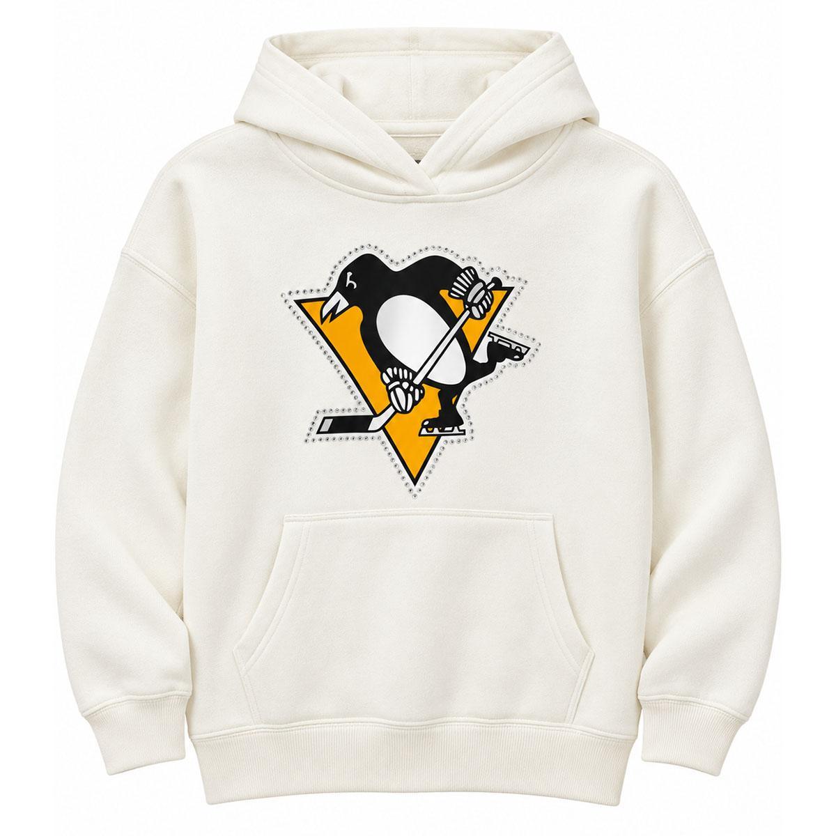 Pittsburgh Penguins Women's Rhinestone Logo Hoodie