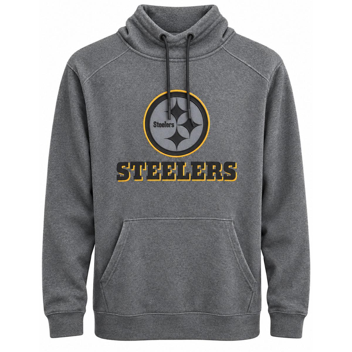 Pittsburgh Steelers Antigua Heather Black Charcoal Pullover Hoodie