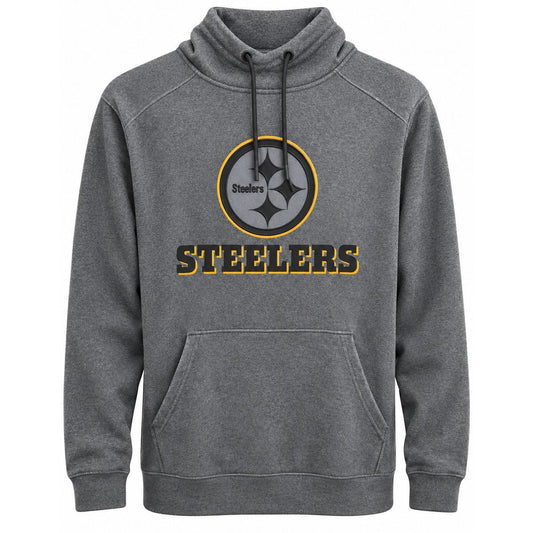 Pittsburgh Steelers Antigua Heather Black Charcoal Pullover Hoodie