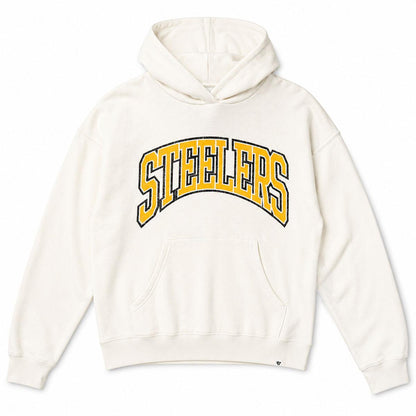 Pittsburgh Steelers Women's Sandstone '47 Brand Pullover Hoodie