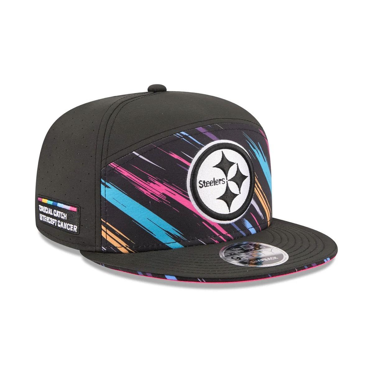 Pittsburgh Steelers New Era Black 2026 NFL Crucial Catch 9FIFTY Split Panel Snapback Hat