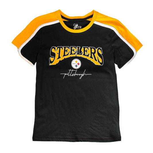 Pittsburgh Steelers Women's Gold Stripe Top