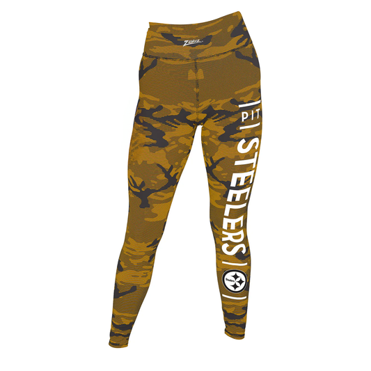 Pittsburgh Steelers Zubaz Women's Goal Line Camo Line Leggings