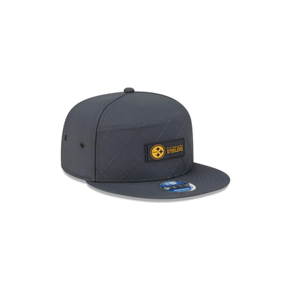 Pittsburgh Steelers New Era 2025 Sideline Cold Weather Split Panel Charcoal 9FIFTY Snapback Hat