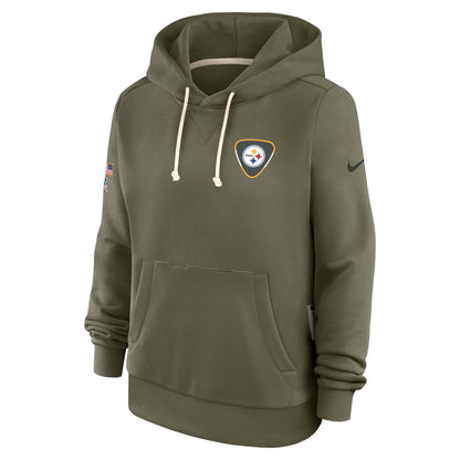 Pittsburgh Steelers Women's Nike Salute to Service Green Pullover Fleece Hoodie